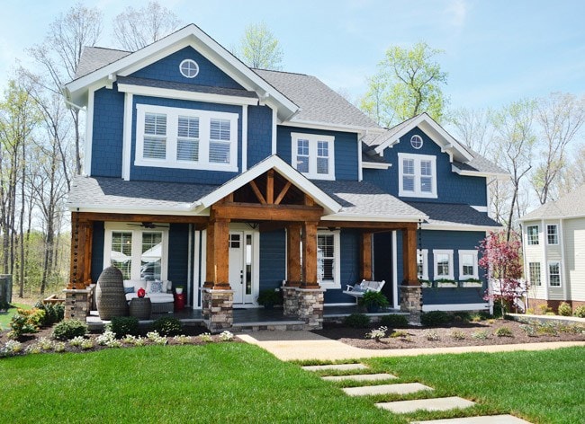 siding color trends example blue house