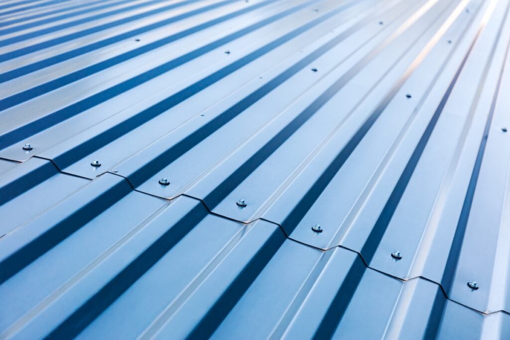 blue corrugated metal siding