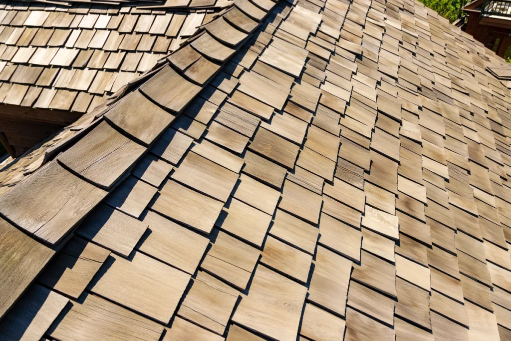 close up of cedar shakes. how to install cedar shingles