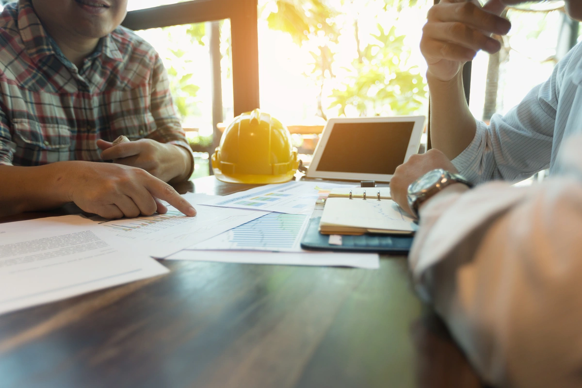 talking with a roofing contractor
