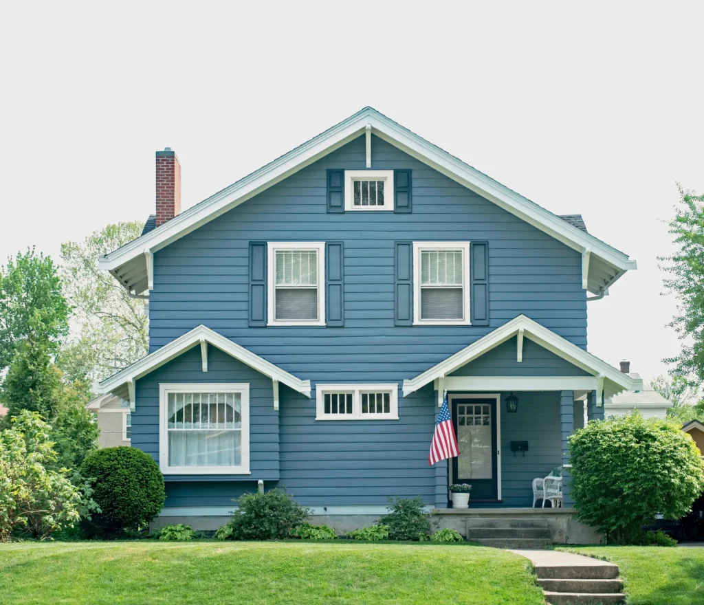 Blue house with white trim in Elk River