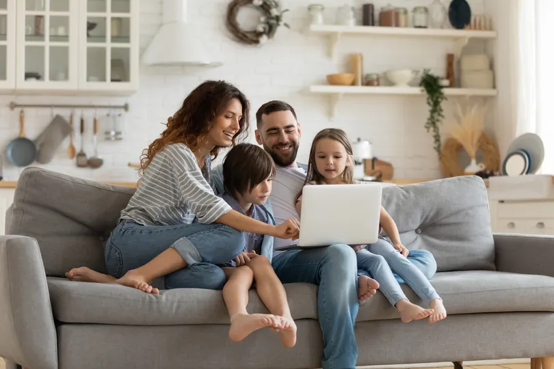 Happy homeowner family in Wayzata
