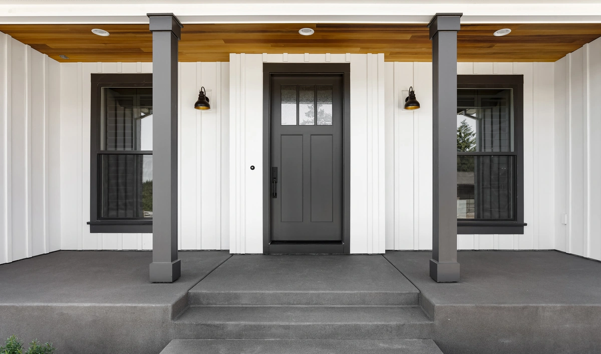 white and black siding