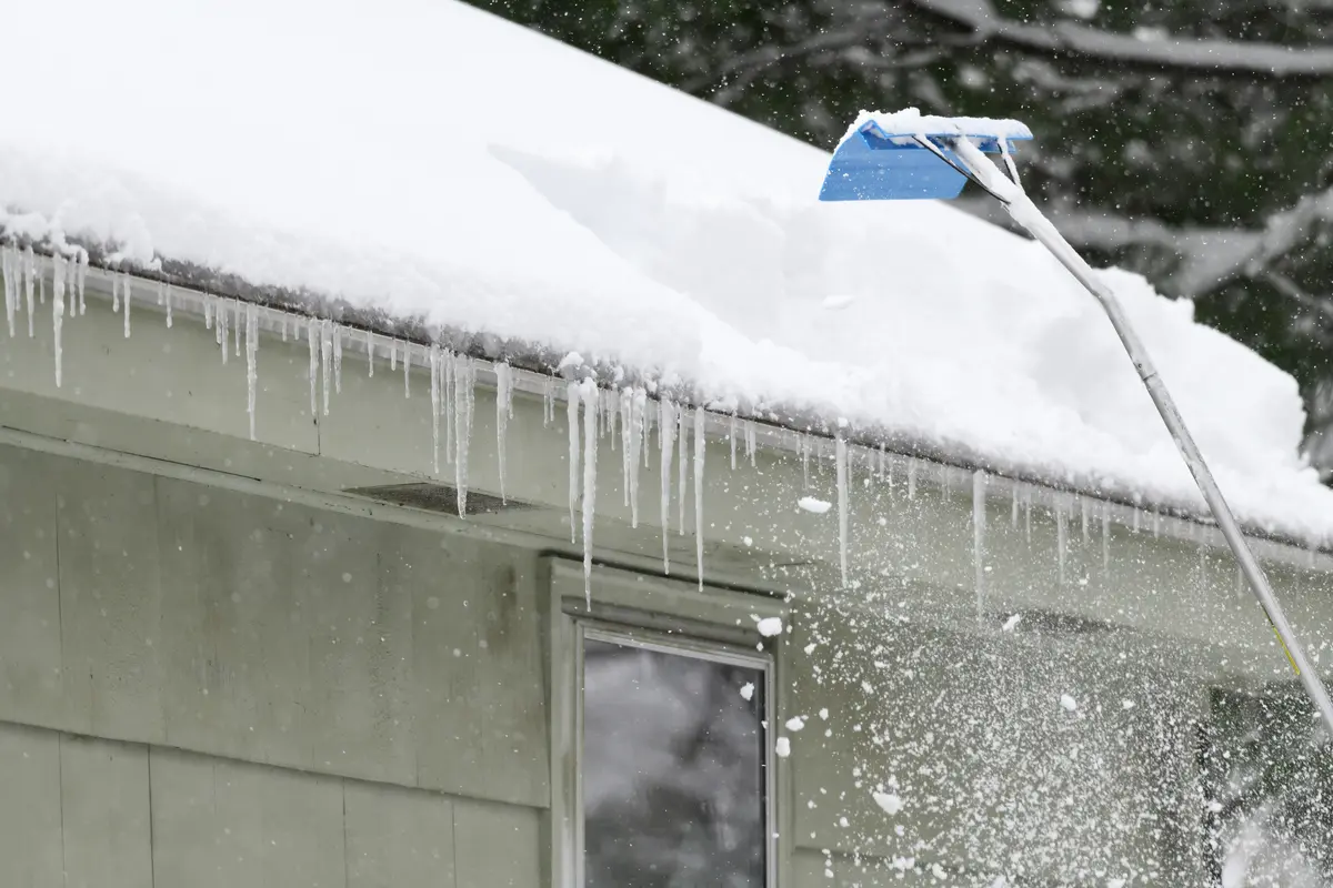 clearing snow