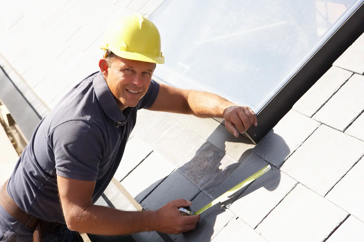 smiling roofing contractor