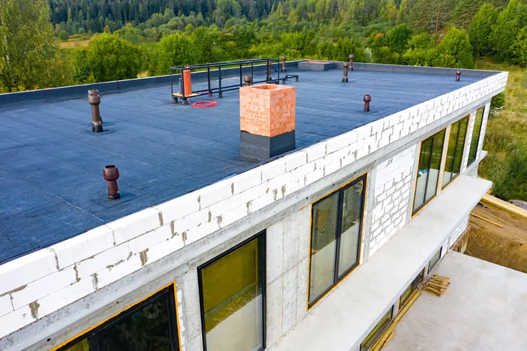 flat roof on a building