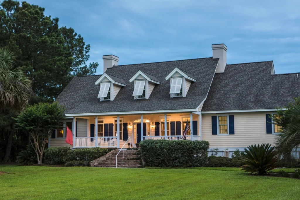 home with roof trim