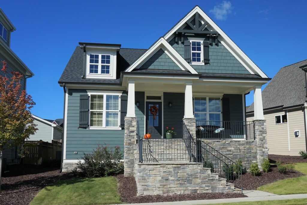 blue panel siding installation