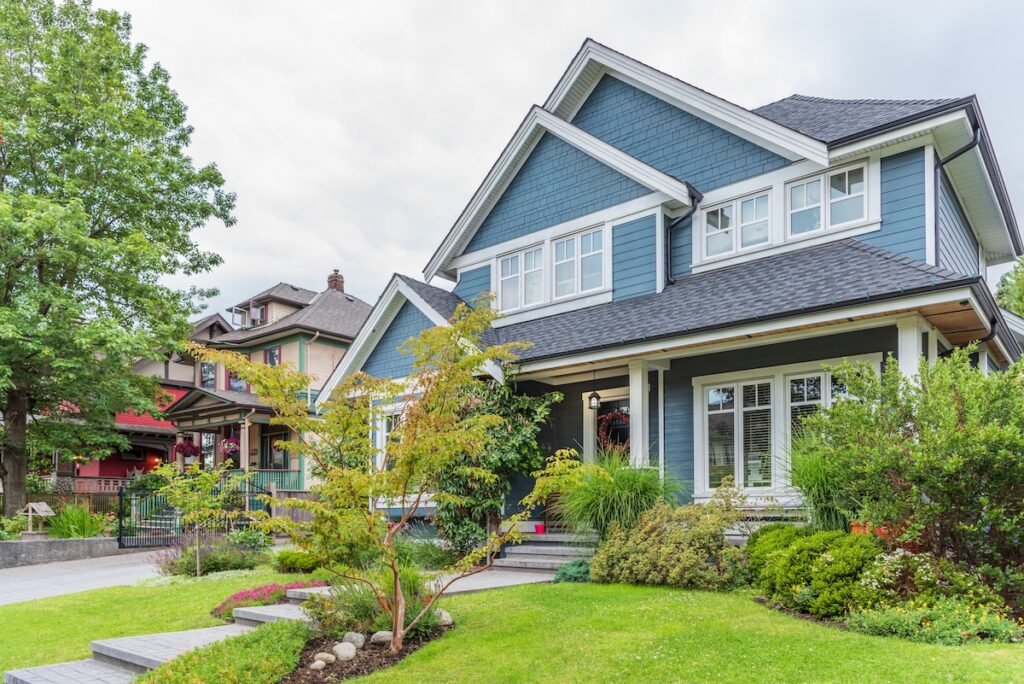 Houses in suburb at Summer in the north America