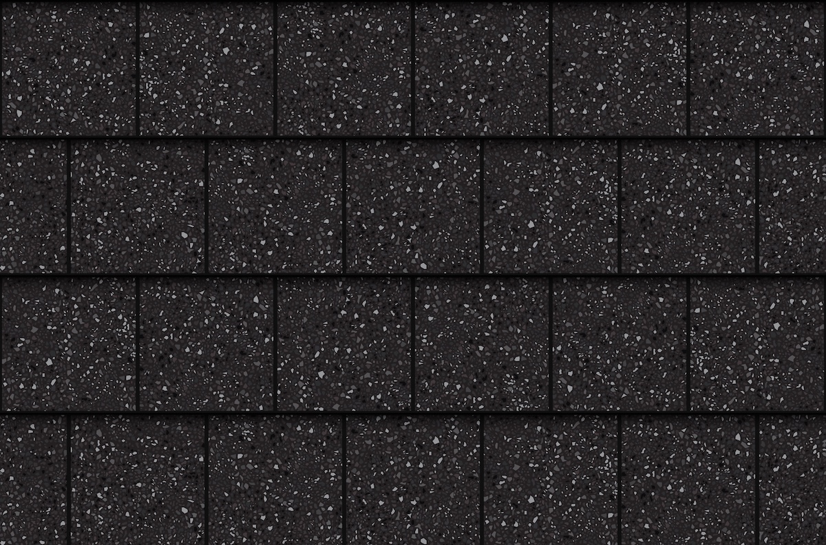 Black asphalt roof shingles, seamless pattern.